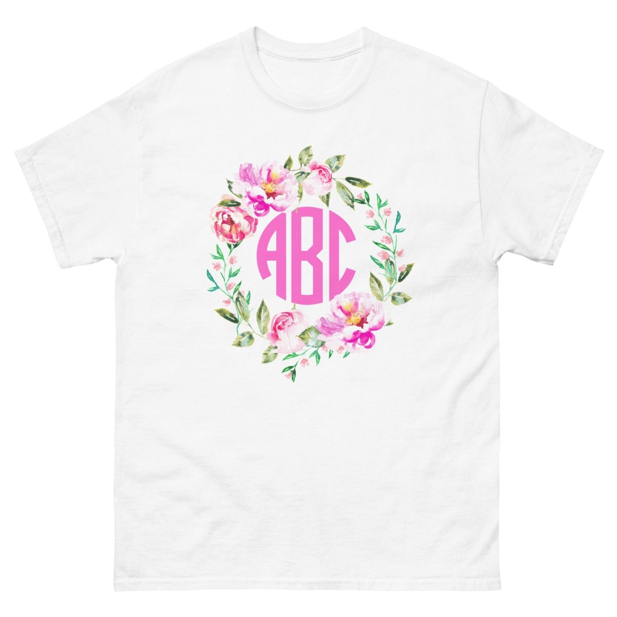 Monogrammed 'Spring Flowers' Basic T-Shirt