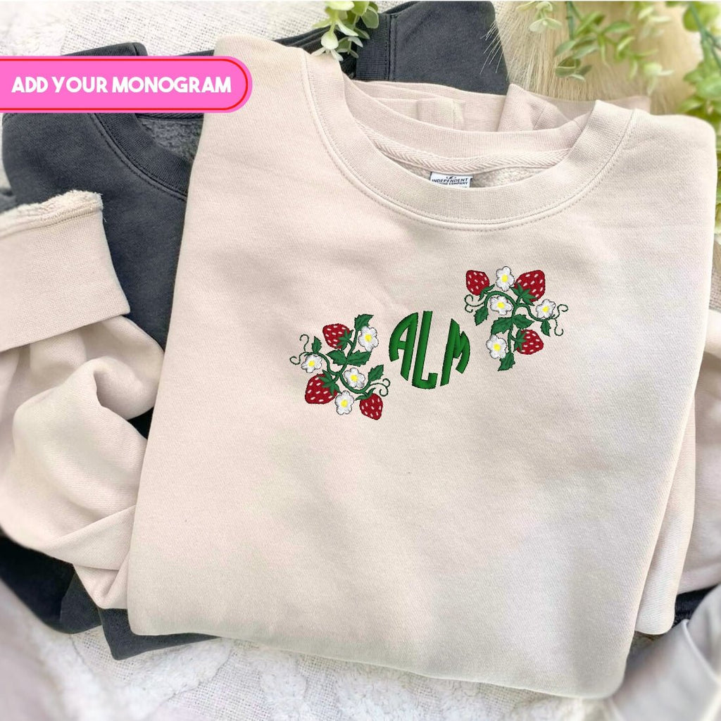 Monogrammed 'Strawberry Fields' Cozy Crew