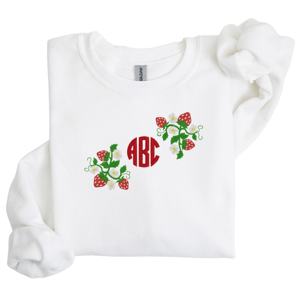 Monogrammed 'Strawberry Fields' Crewneck Sweatshirt