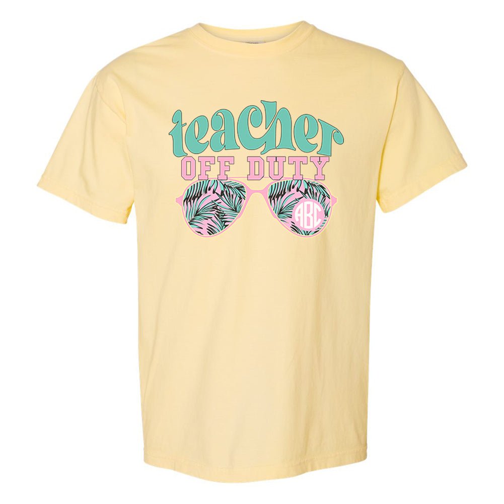 Monogrammed 'Teacher Off Duty' T-Shirt