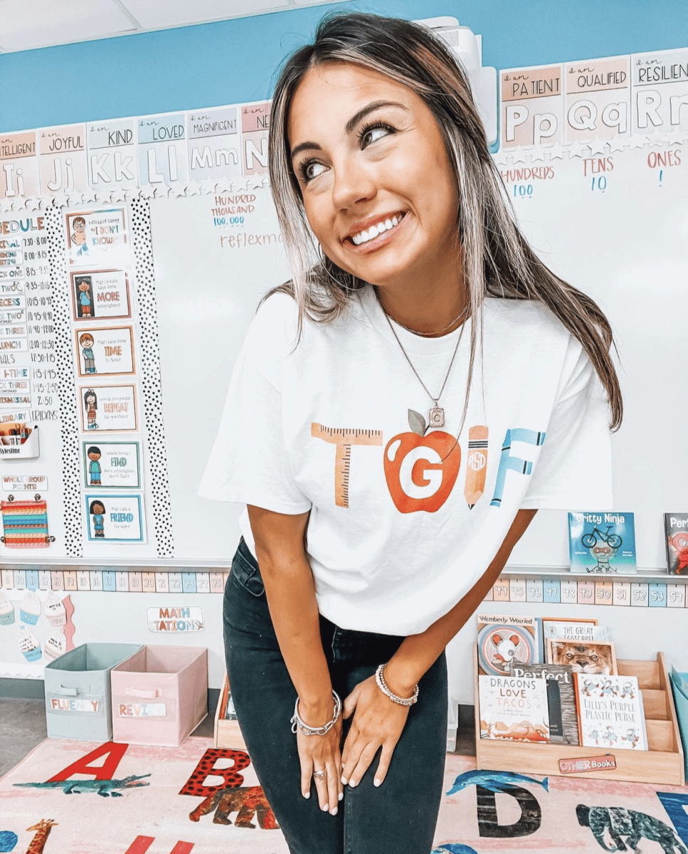 Monogrammed 'Teacher TGIF' Basic T-Shirt