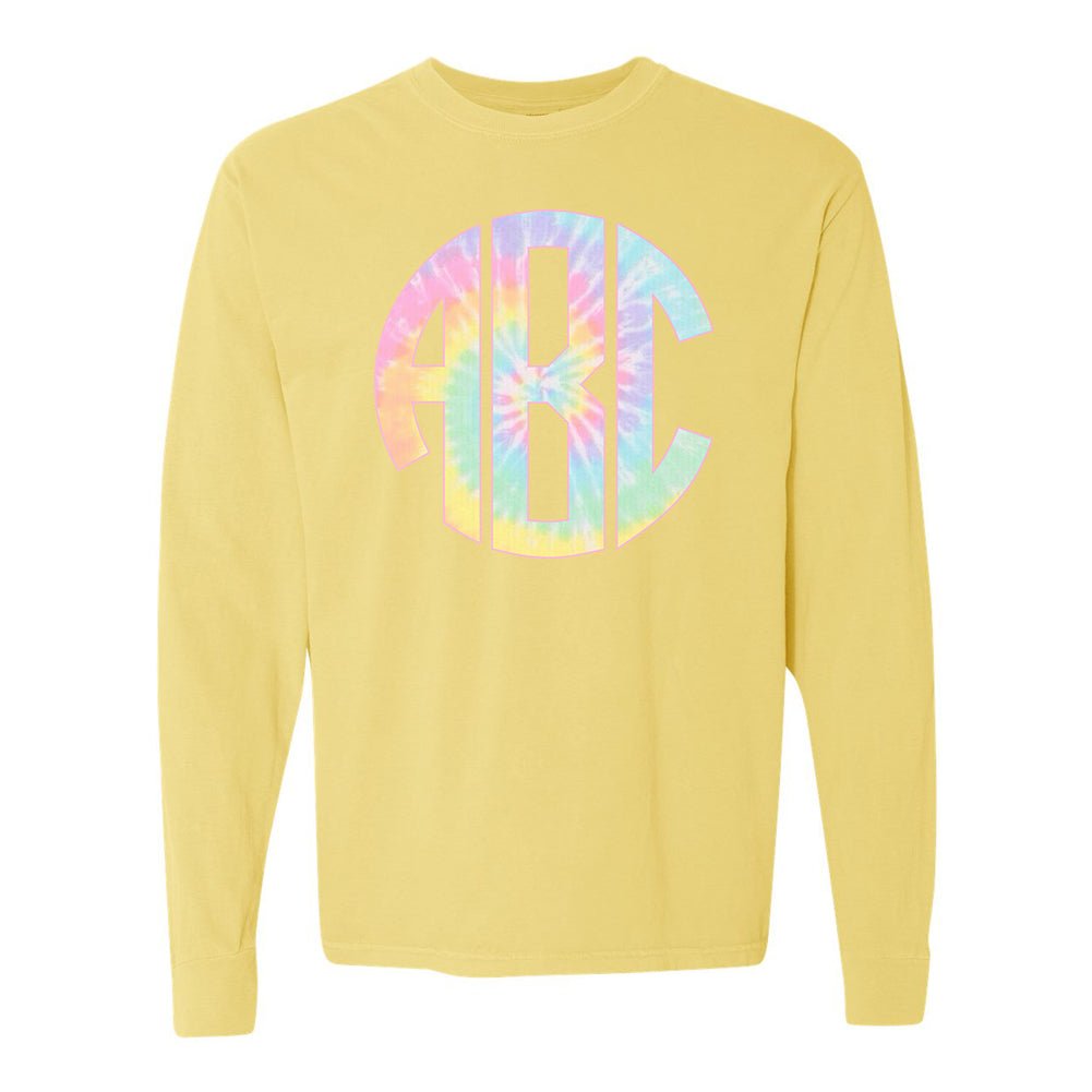 Monogrammed 'Tie Dye' Big Print Long Sleeve T-Shirt