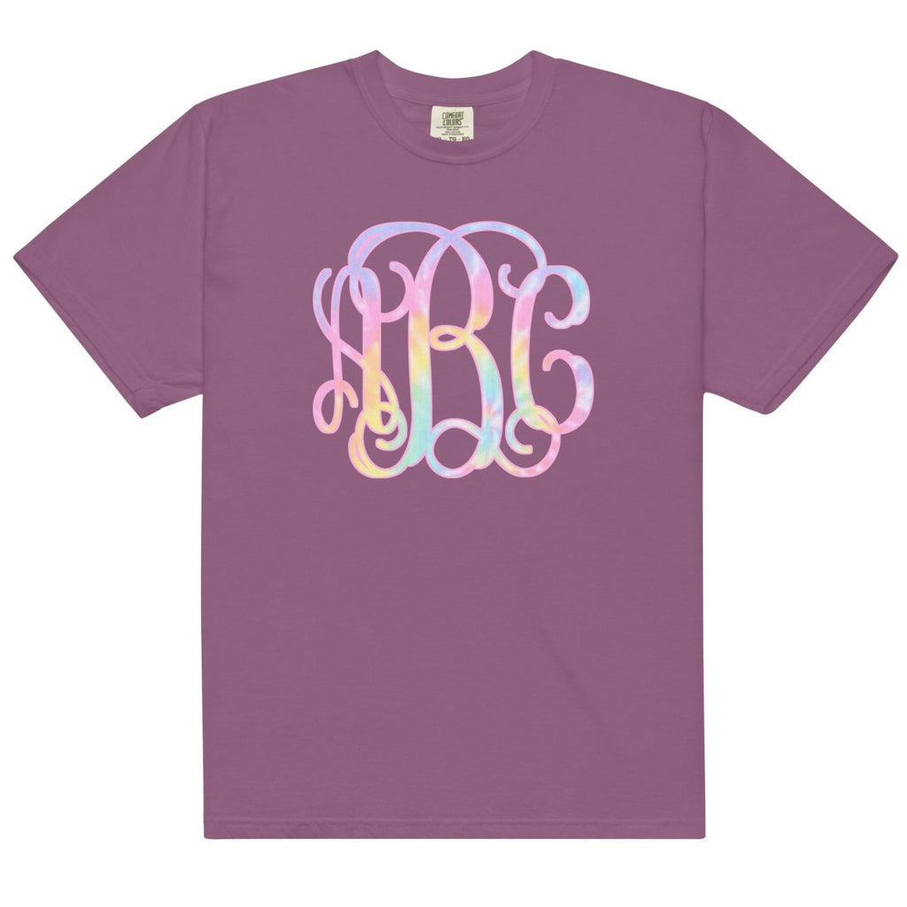 Monogrammed 'Tie Dye' Big Print T-Shirt