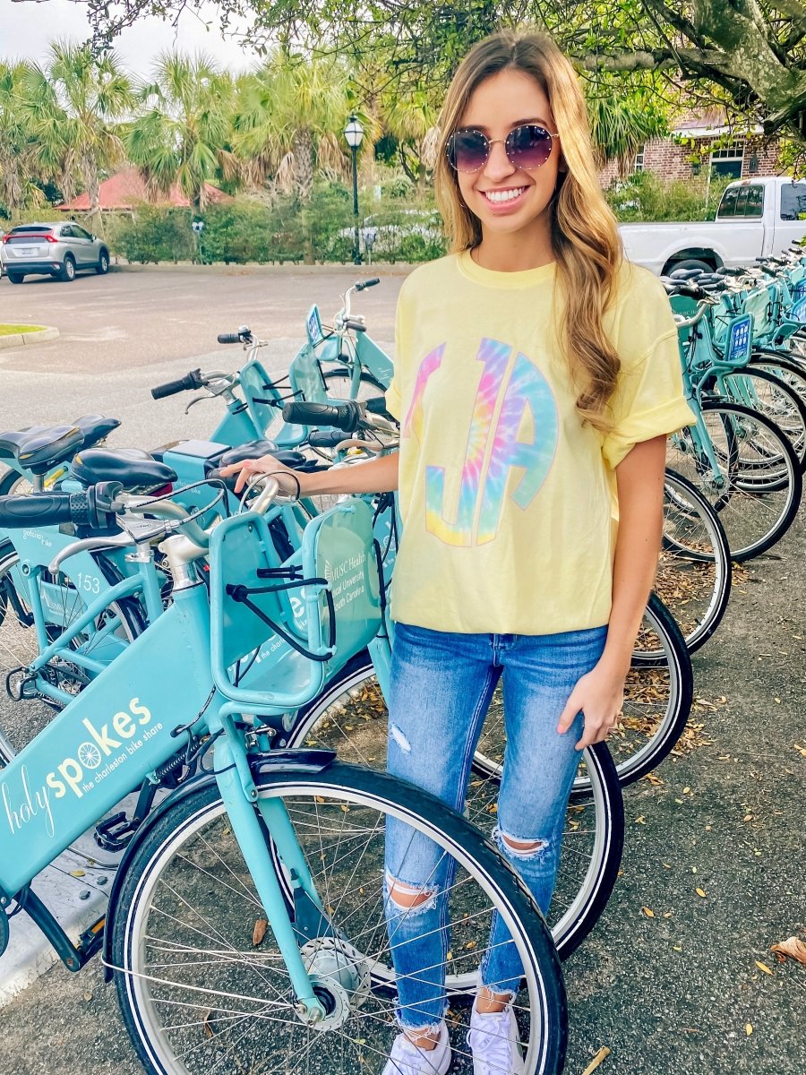 Monogrammed 'Tie Dye' Big Print T-Shirt