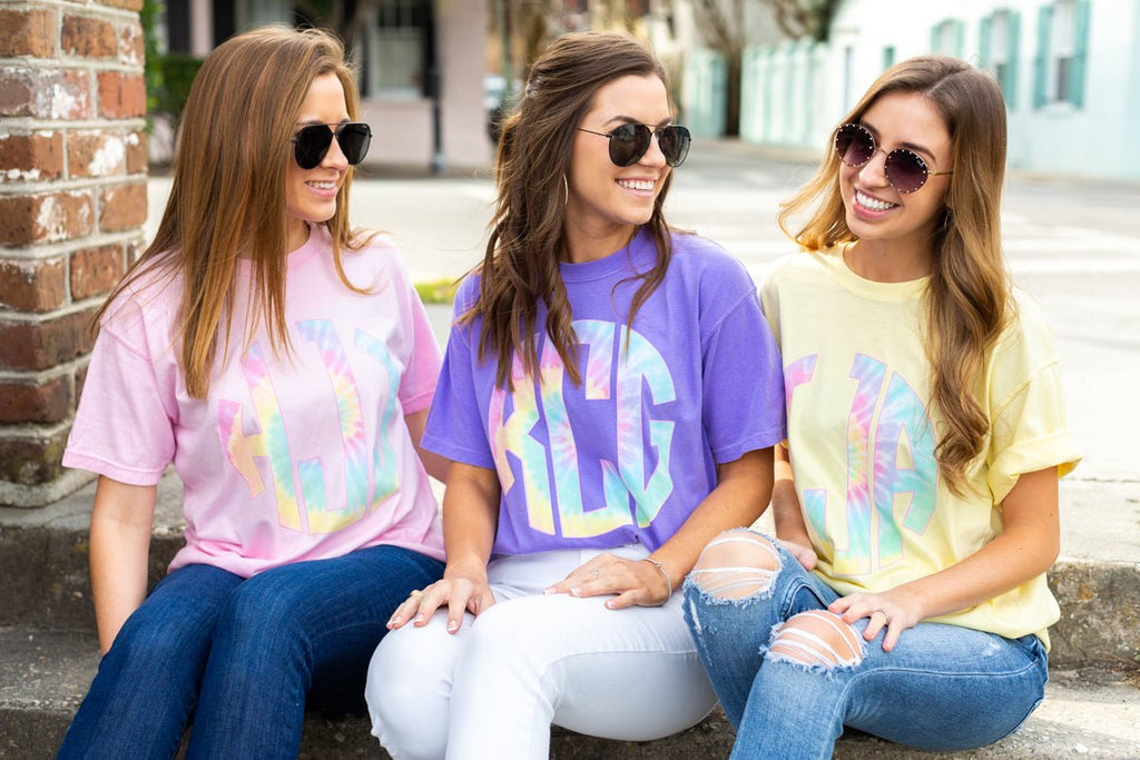 Monogrammed 'Tie Dye' Big Print T-Shirt