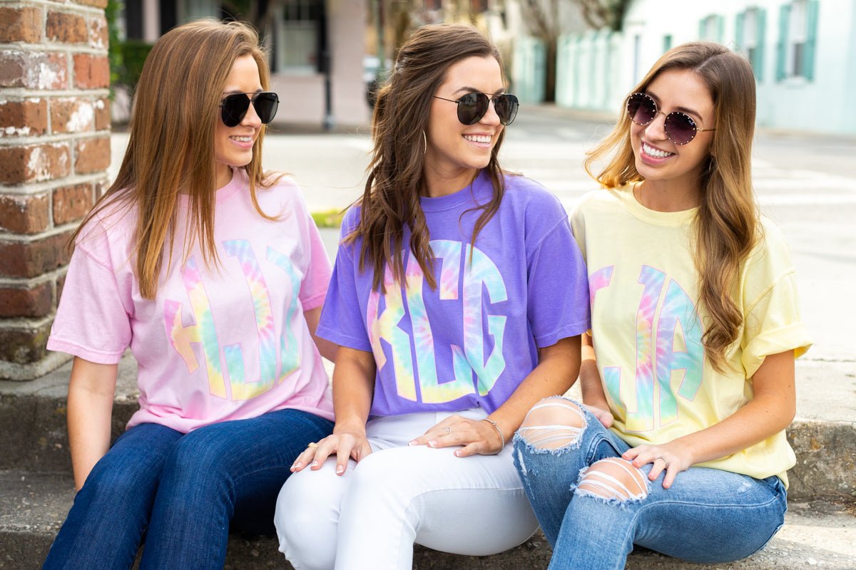 Monogrammed 'Tie Dye' Big Print T-Shirt