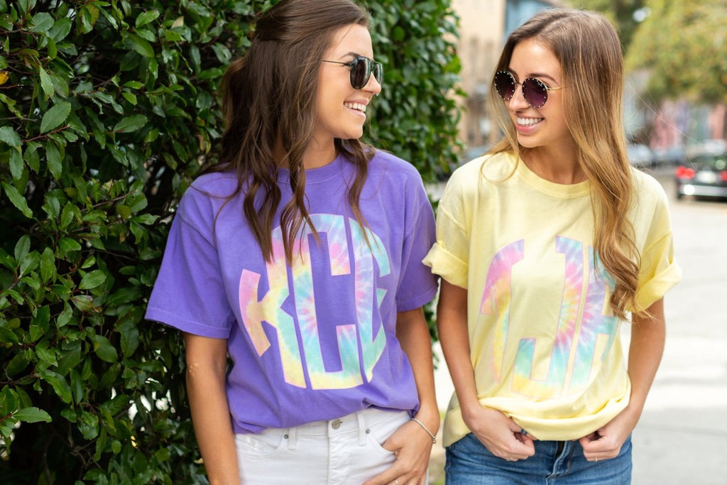 Monogrammed 'Tie Dye' Big Print T-Shirt