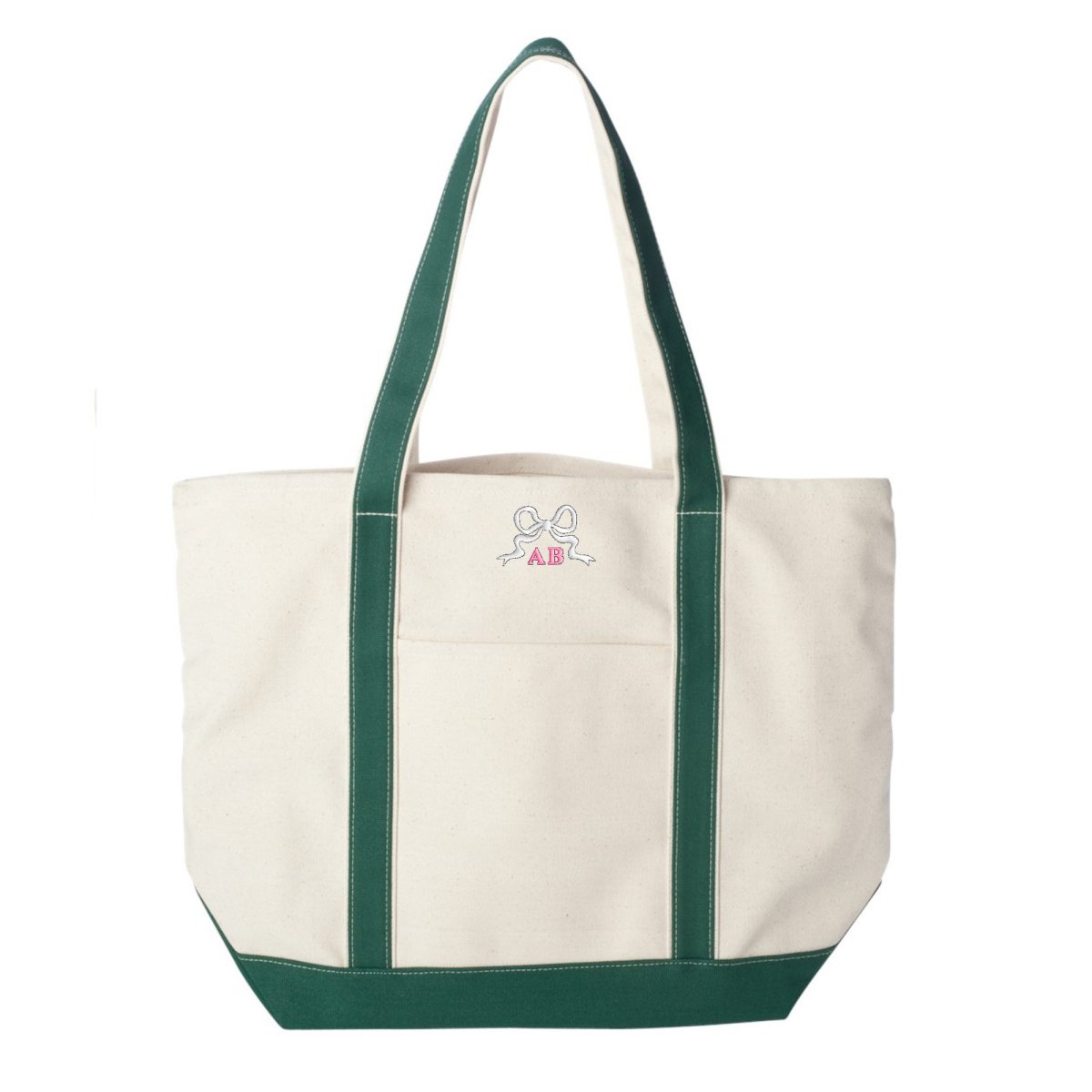 Monogrammed 'Tiny Bow' Canvas Boat Tote