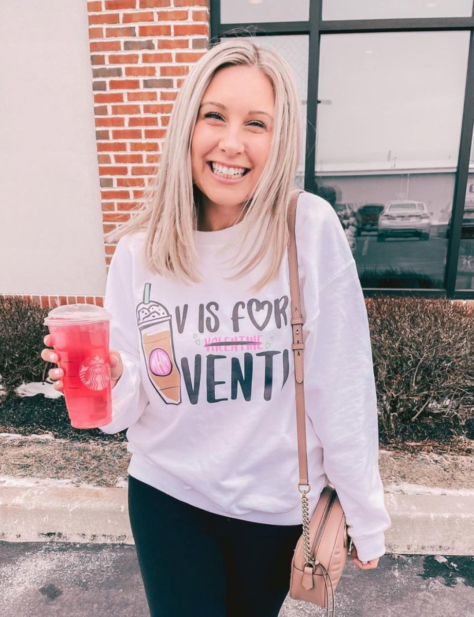 Monogrammed 'V is for Venti' Crewneck Sweatshirt