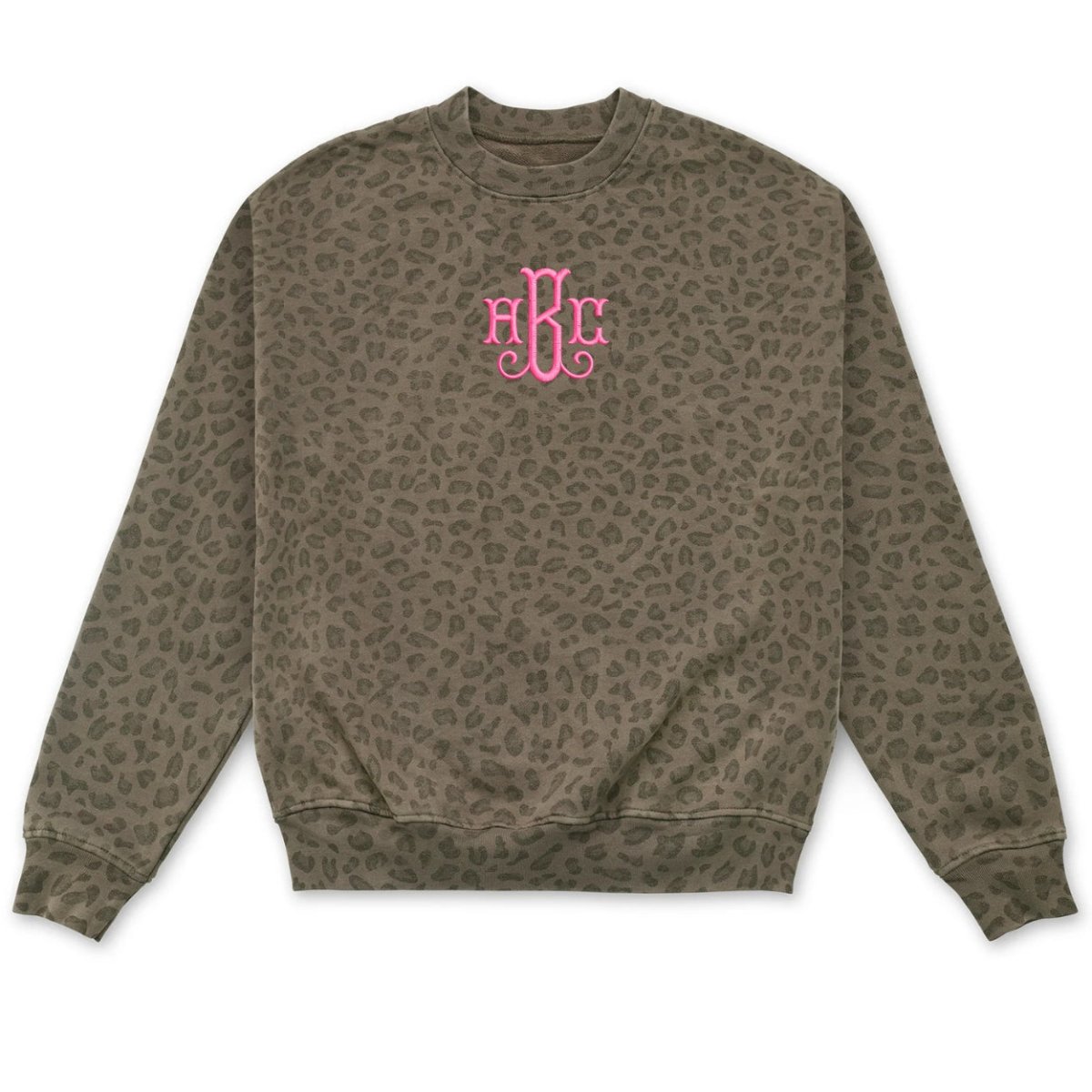 Monogrammed Vintage Leopard Crew