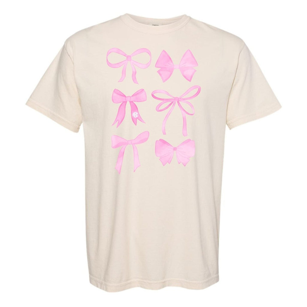 Monogrammed 'Watercolor Bows' T-Shirt