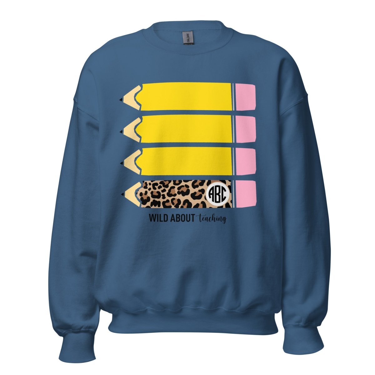 Monogrammed 'Wild About Teaching' Crewneck Sweatshirt