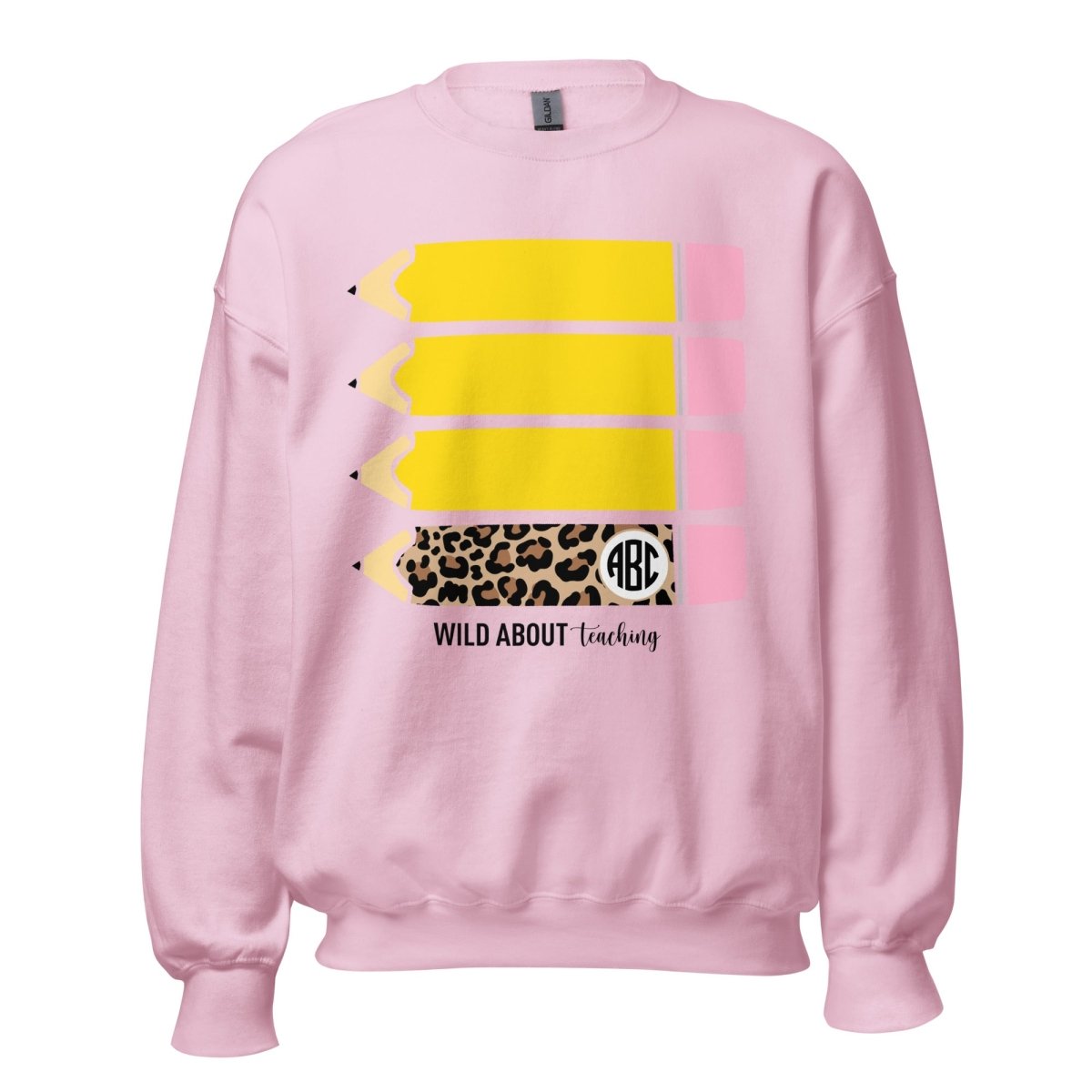 Monogrammed 'Wild About Teaching' Crewneck Sweatshirt