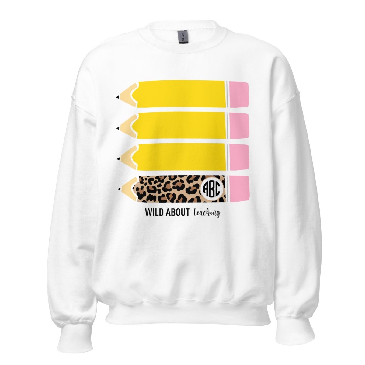 Monogrammed 'Wild About Teaching' Crewneck Sweatshirt
