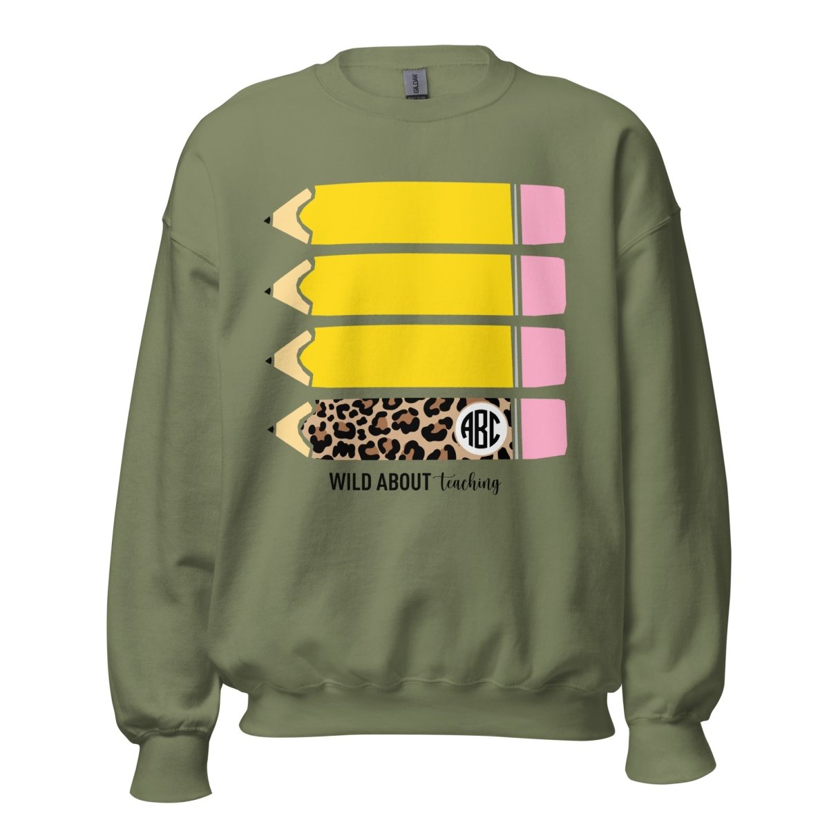 Monogrammed 'Wild About Teaching' Crewneck Sweatshirt