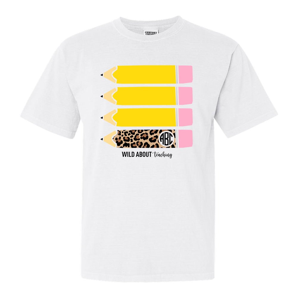 Monogrammed 'Wild About Teaching' T-Shirt
