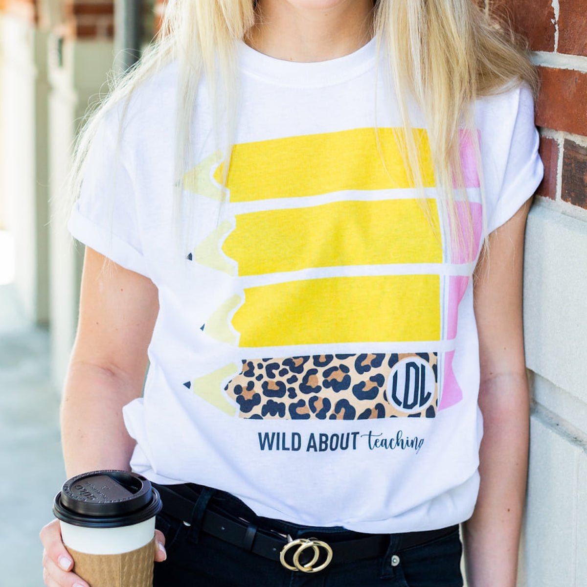 Monogrammed 'Wild About Teaching' T-Shirt