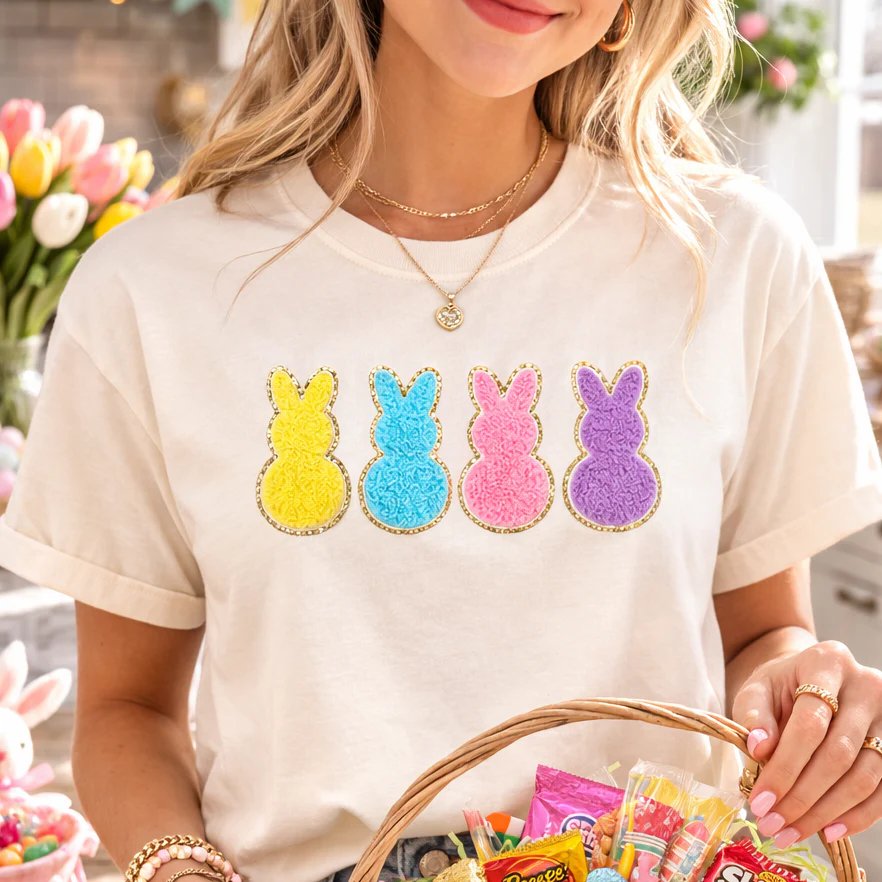 'Peeps' Letter Patch T-Shirt