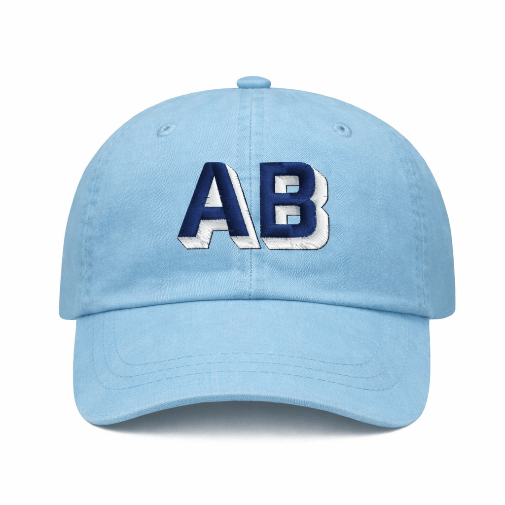 Personalized Shadow Block Initials Baseball Hat