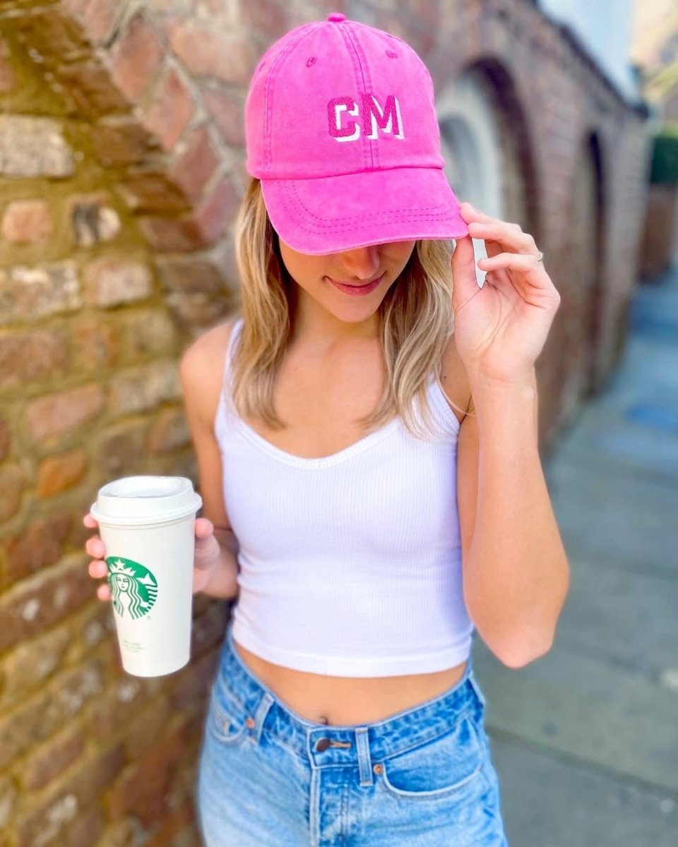Personalized Shadow Block Initials Baseball Hat