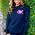 Personalized Shadow Block Initials Crewneck Sweatshirt