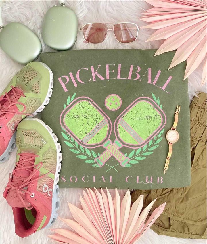 'Pickleball Social Club' Crewneck Sweatshirt