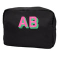 Personalized Shadow Block Initials Large Pouch