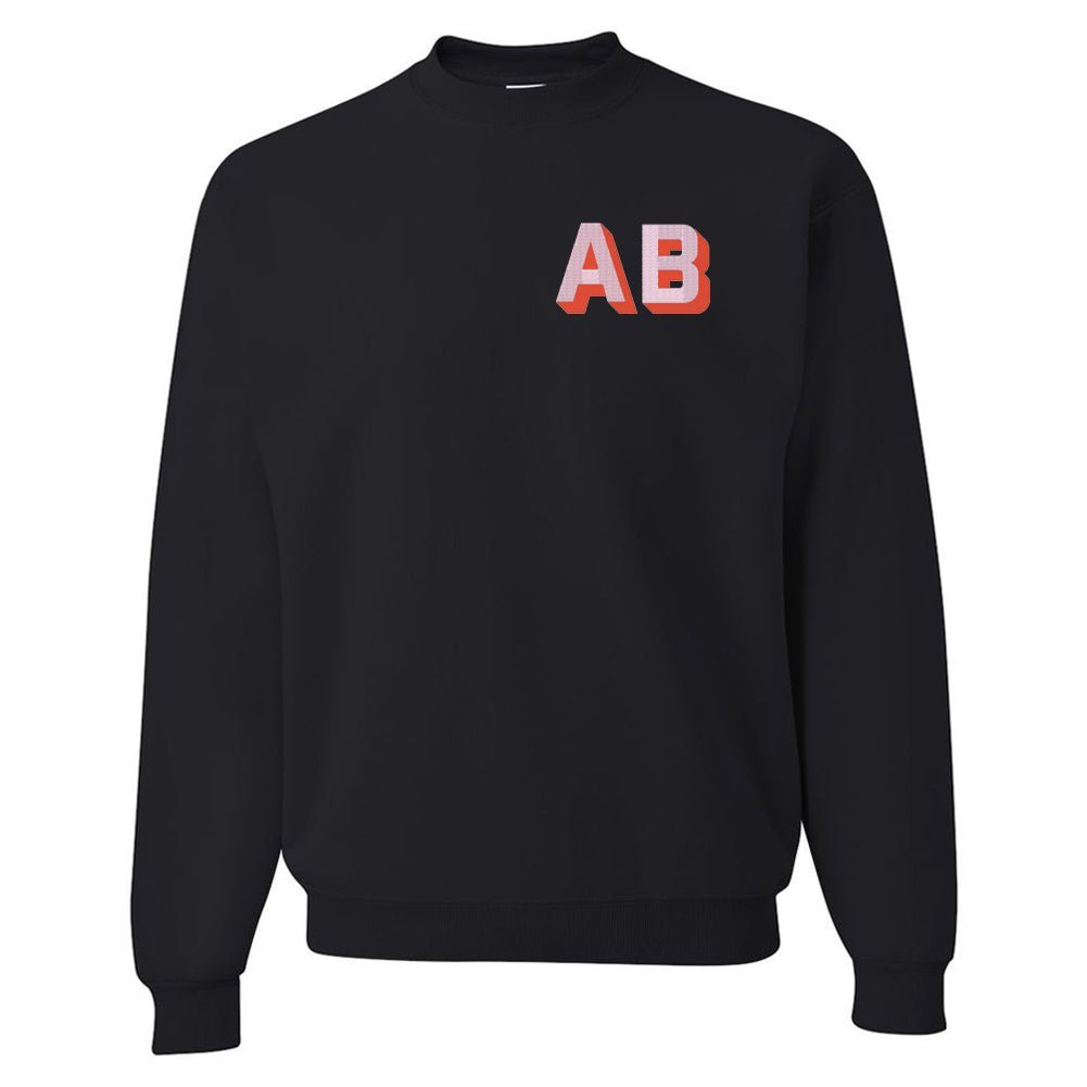 Personalized Shadow Block Initials Crewneck Sweatshirt