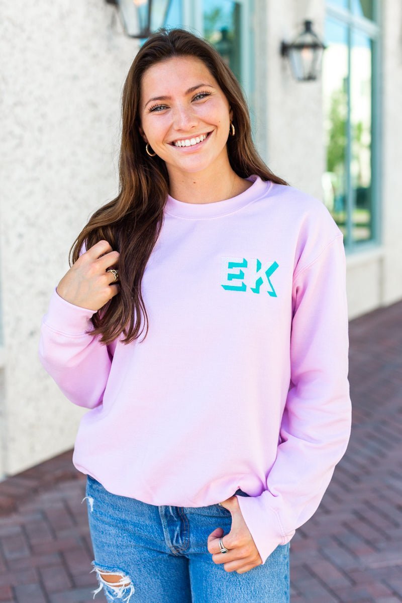 Personalized Shadow Block Initials Crewneck Sweatshirt