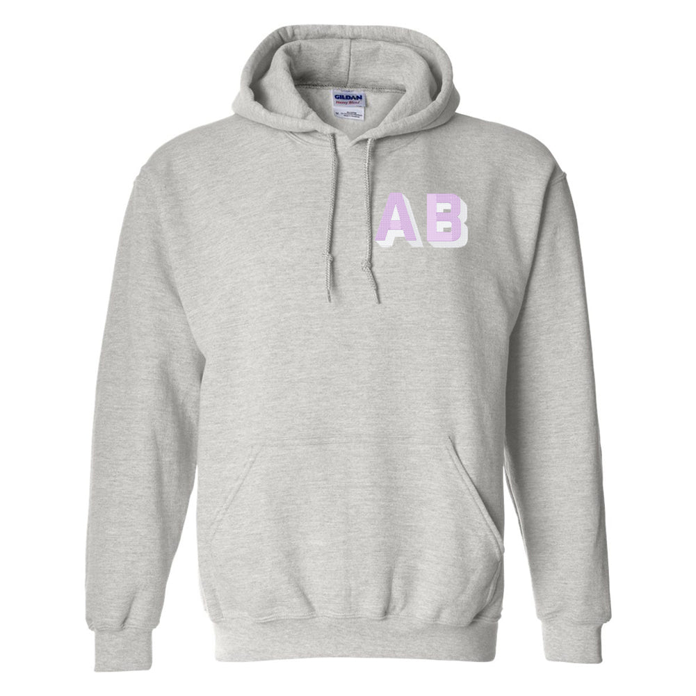Personalized Shadow Block Initials Hoodie