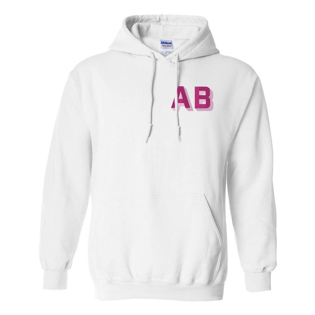 Personalized Shadow Block Initials Hoodie