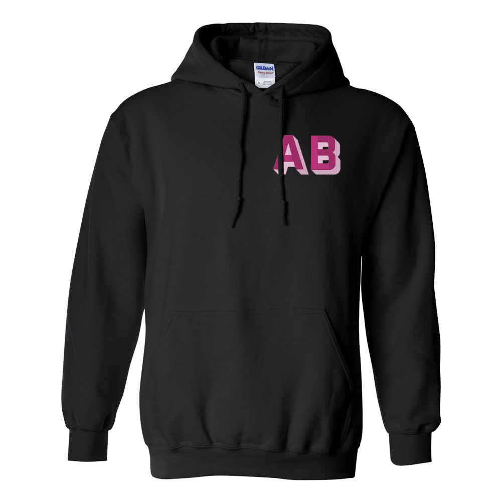 Personalized Shadow Block Initials Hoodie