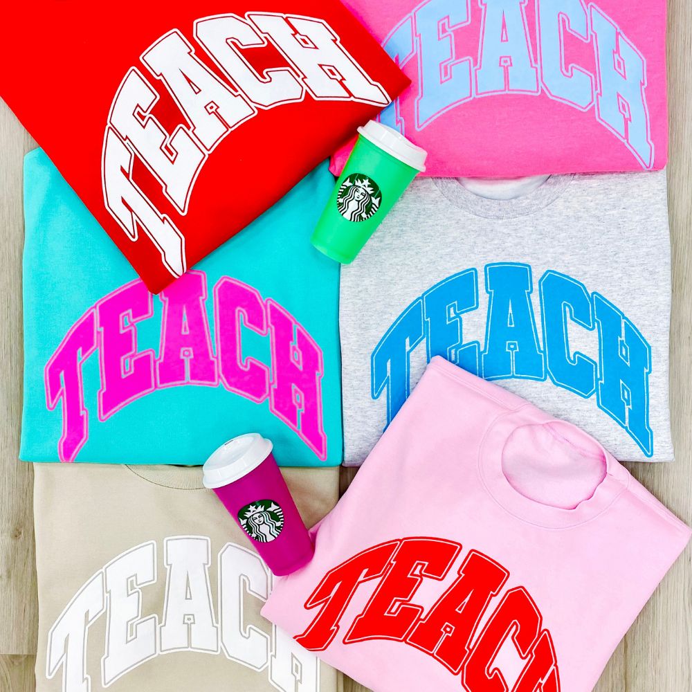 'Teach' PUFF Crewneck Sweatshirt