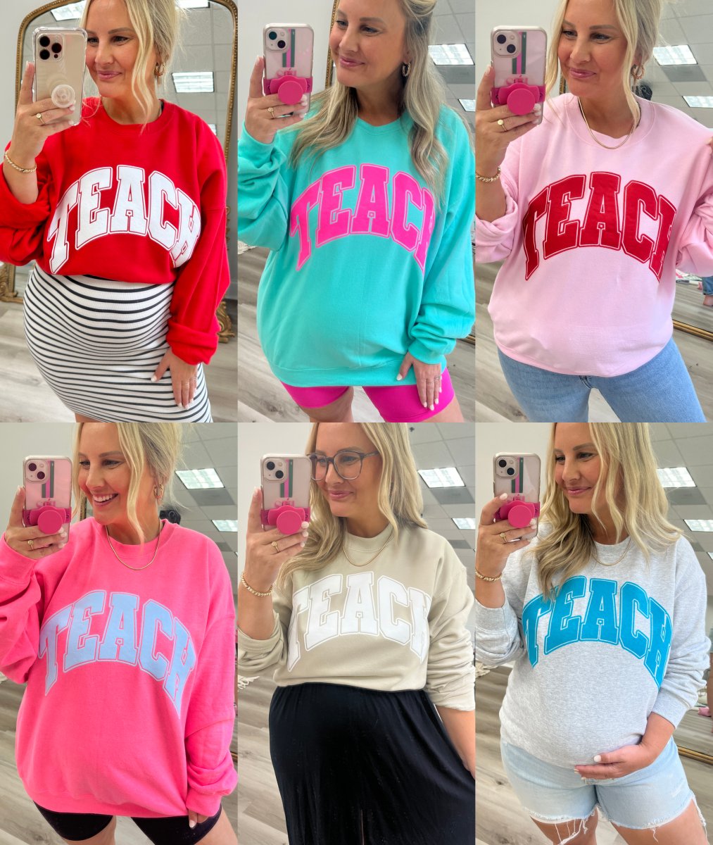 'Teach' PUFF Crewneck Sweatshirt