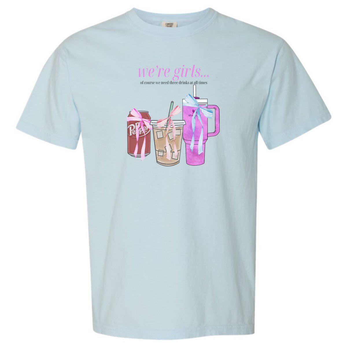 'We're Girls' Bow Drinks T-Shirt