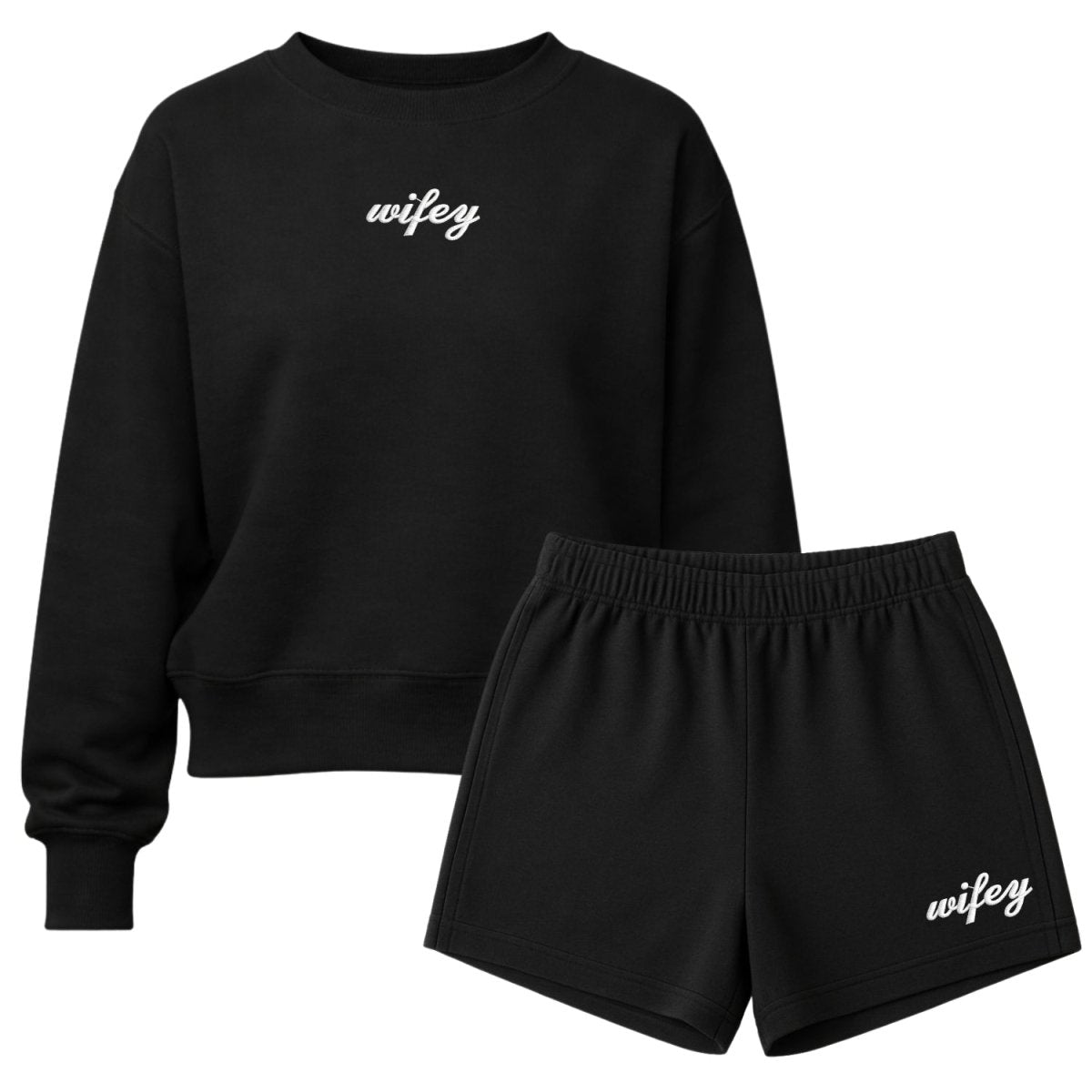 'Wifey' Signature Sweatshirt & Shorts Set