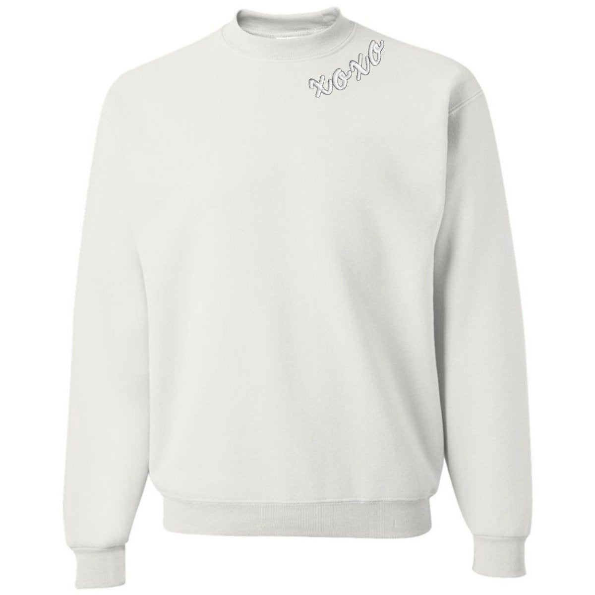 'XOXO Kisses' Embroidered Collar Wrap Sweatshirt